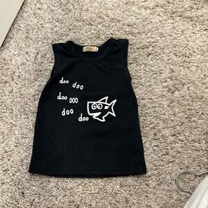 Kids Black Shark Graphic Tank Top